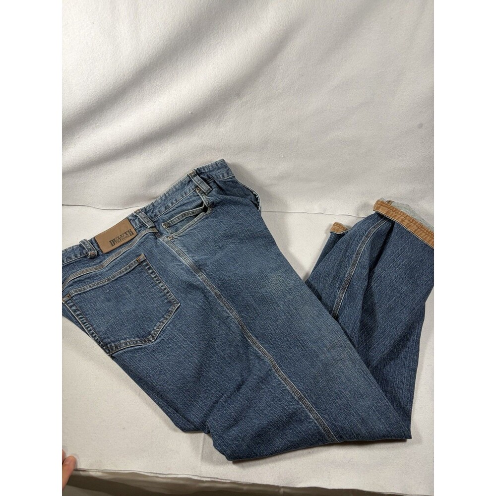Duluth Trading Jeans Mens Size 40x32 Blue Flex Ballroom Relaxed Fit Straight Leg